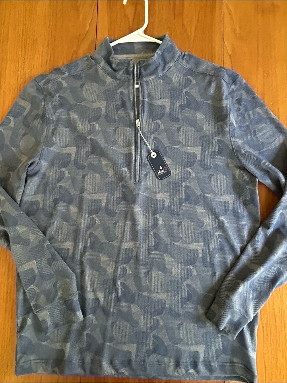 johnnie-O Men's Blue Camouflage Half-Zip layering piece